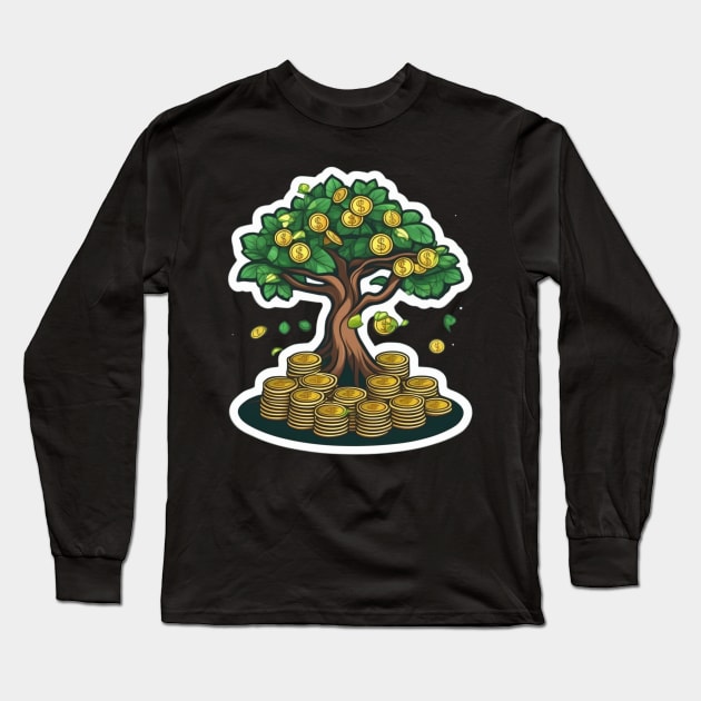 money grow on trees wealth growth Long Sleeve T-Shirt by AhmedPrints